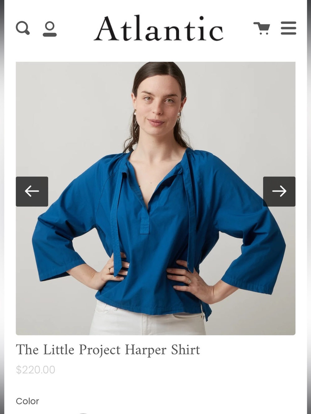 The Little Project Harper Shirt - Blue Azure